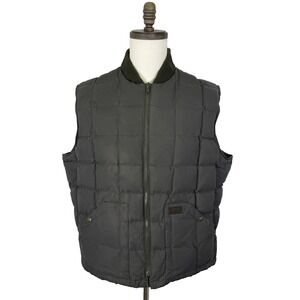 RARE CC Filson Traverse Down Vest Men's XL Green Full Zip Quilted Rugged Outdoor